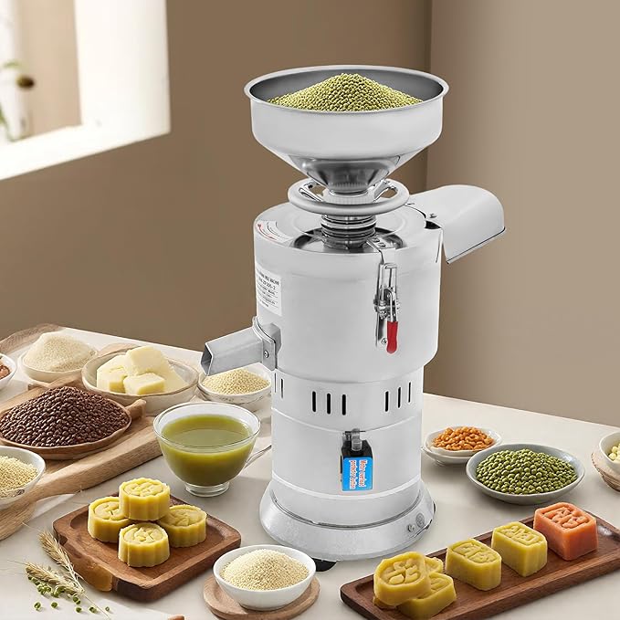 Commercial Soybean Milk Maker 1100W 2850RPM Soy Milk Making Machine with Cover Commercial Herb Soya Bean Grinder with Locker for Home Hotel Restaurant Breakfast Shop