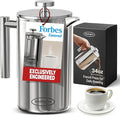 Stainless Steel French Press Coffee Maker 1 L (34 oz) Mirror – Double Walled Insulated Large Coffee Press Durable Design Keeps Drinks Hot Easy to Use and Clean for Rich Flavor Brewing