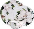 Bico Magnolia Floral Ceramic 12 pcs Dinnerware Set Service for 4 Inclusive of 11 inch Dinner Plates 8.75 inch Salad Plates and 26oz Cereal Bowls for Party Microwave &amp Dishwasher Safe