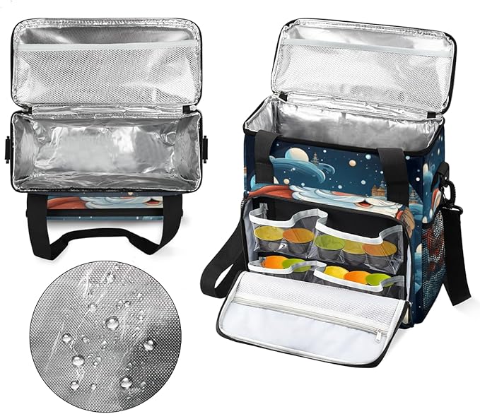 Fantastic Santa Claus Coffee Maker Carrying Bag Cartoon Santa Claus Travel Storage Bag Compatible with K-Mini or K-Mini Plus Single Serve Coffee Brewer Carrying Case with Pockets &amp Shoulder Stra