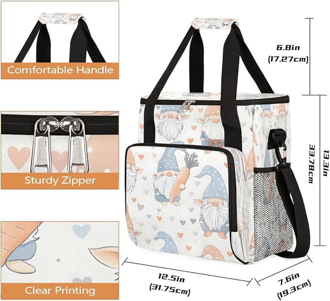 Christmas (608) Coffee Maker Carring Bag Travel Carrying Storage Tote Bag Compatible with Keurig K-Mini or K-Mini Plus Portable Single Serve Coffee Brewer Case with Pockets for K-cup Pods