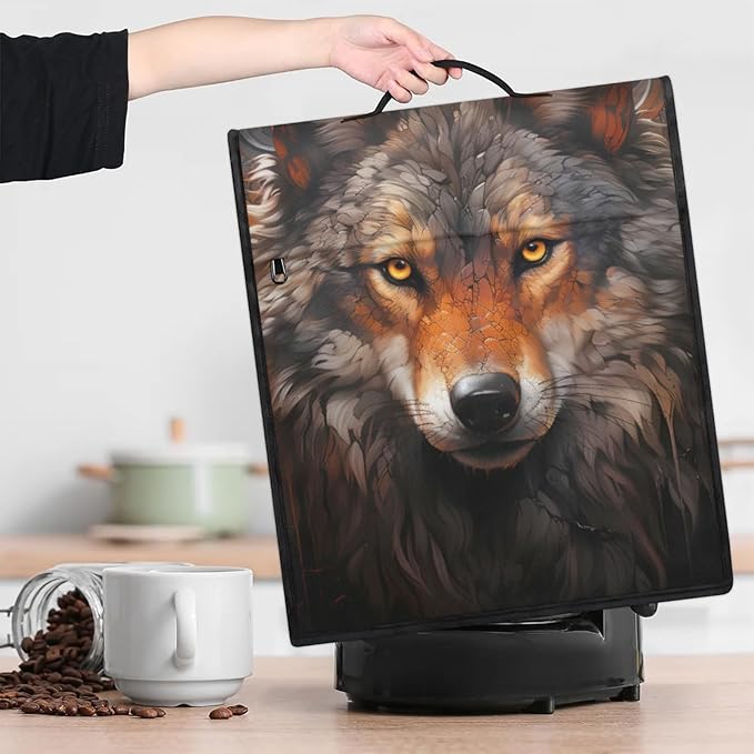 cfpolar Kitchen Aid Mixer Cover Compatible with 6-8 Quarts Retro Wolf Animal Stand Mixer Cover Kitchen Aid Mixers Accessories Appliance Organizer Bag Dust Covers with Zipper Pocket
