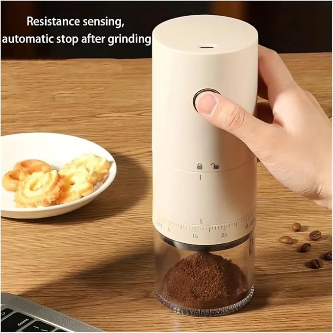 Portable Coffee Machine Portable Electric Coffee Bean Grinder 38 Levels Externally Adjustable USB Charging 1500mAh Rechargeable Home Mini Coffee Makerfor Outdoor Travel Picnic(Black)