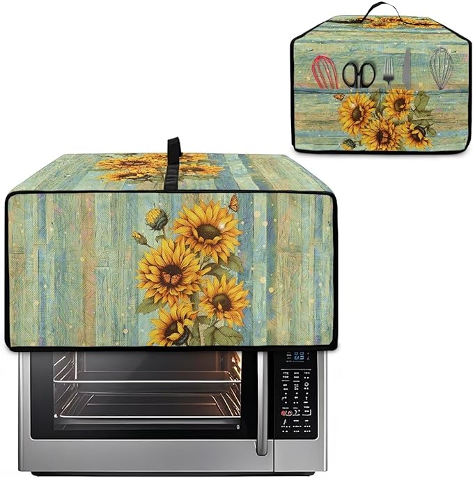Doojoayie Sunflower Appliance Covers 6 Slice Toaster Cover Universal Fit Kitchen Small Appliance Dust Protector Compatible with Toaster Oven/Bread Machine/Air Fryer