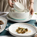 Porcelain Dinnerware Sets Plates and Bowls Sets High-End Dinner Set Ceramics Dinner Sets 40 Pieces Light Luxury Steak Plate Dessert Dish and Coffee Cup | Porcelain Dinnerware Set