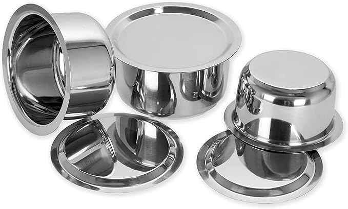 Stainless Steel Cookware Induction &amp Gas Stove Friendly Container Set I Tope I Cookware Set With Lids Size No.10 To No.12