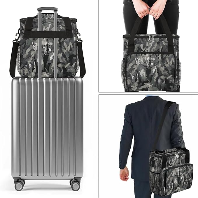 Abstract Camo Cat Coffee Maker Carrying Bag for Keurig K-Mini or K-Mini Plus Storage Portable Coffee Maker Travel Bag