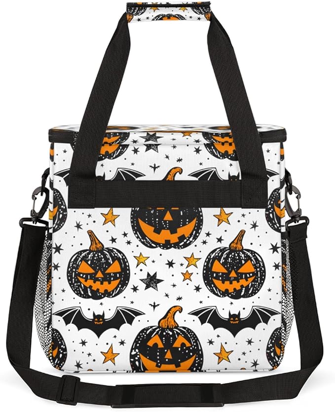 Magical Pumpkin Coffee Maker Carrying Bag Graffiti Pumpkin Travel Storage Bag Compatible with K-Mini or K-Mini Plus Single Serve Coffee Brewer Carrying Case with Multiple Pockets &amp Shoulder Stra