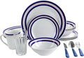 Unknown1 32 Piece Ceramic Dinnerware Set in White Banded Casual Round