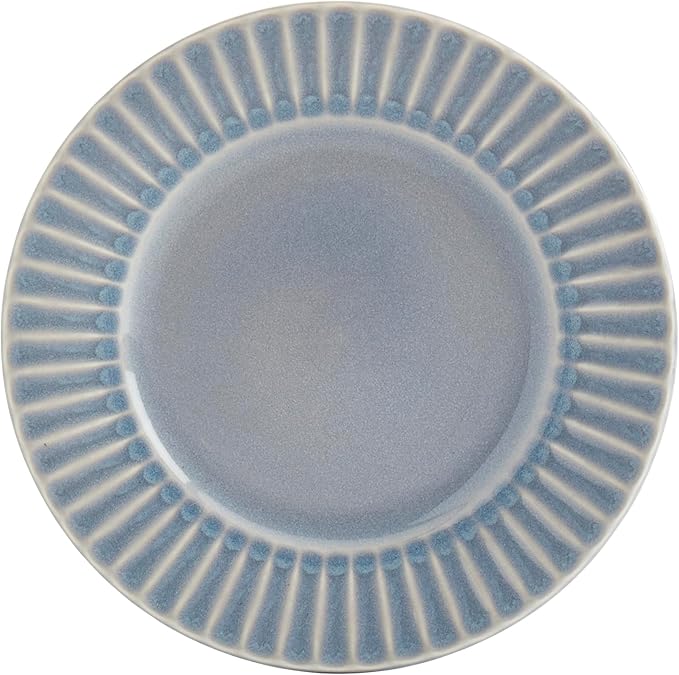 Tabletops Gallery Richmond 12-Piece Reactive Glaze Stoneware Dinnerware Set of Kitchen Dishes Dinner Plates Cereal Bowls Service for 4 Gray