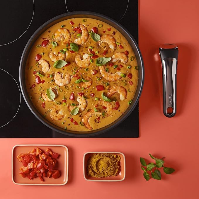 Tefal Ingenio Preference ON 13 Piece Non-Stick Induction Pan Set 24&amp28cm Frying Pans 16&amp20cm Saucepans 26cm Wok 24cm Sautepan Glass &amp Hermetic Lids 2 Handles