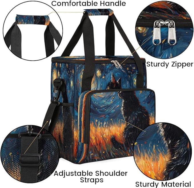 Galaxy Animal Cat Coffee Maker Carrying Bag for Keurig K-Mini or K-Mini Plus Storage Portable Coffee Maker Travel Bag