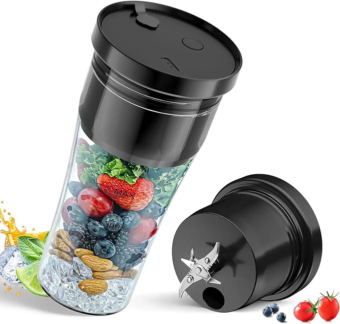 Portable Blender Cup with 6 Blades 4000mAh Battery 600ml Juice Compatible with 40oz Cups for Travel Gym Home