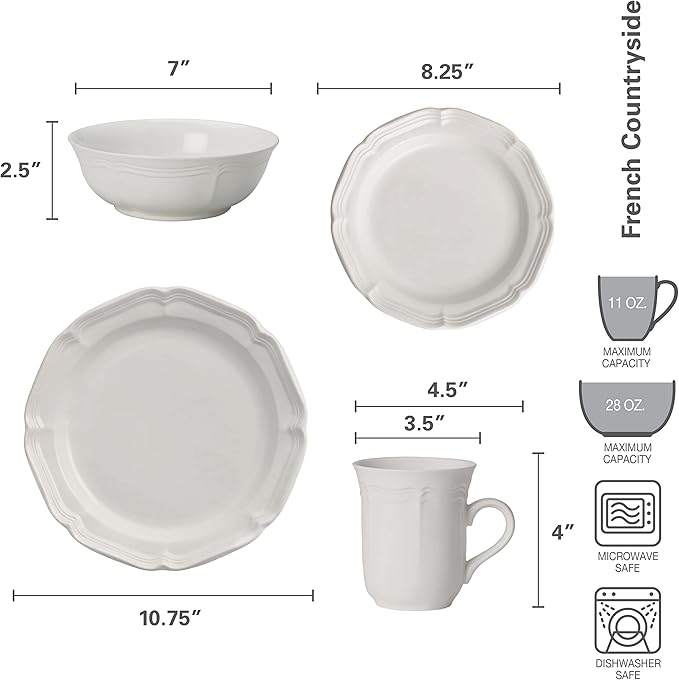 Mikasa French Countryside 16-Piece Dinnerware Set Service for 4