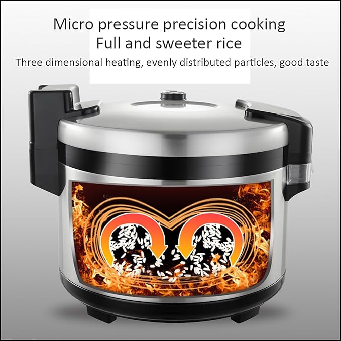 Large Commercial Rice Cookerwith Nonstick Inner PotFast Cooking and 24-Hour Keep Warmfor RestaurantsHotels and Catering for 10-50 People Rice CookerOne Color-20L-1950W