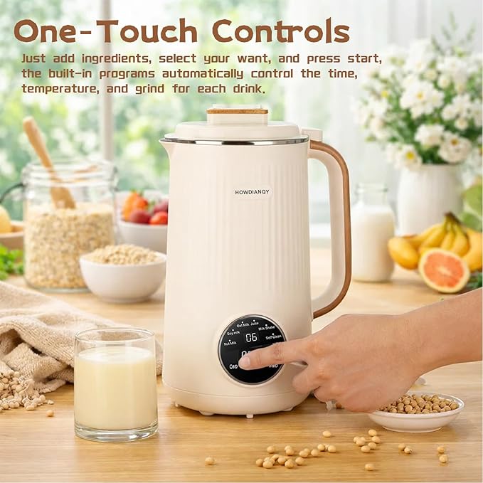 HDQ 2026 Nut Milk Maker Machine 32oz All-in-1: Multifunctional Automatic Nut Milk Machine&amp Soy Milk Make&amp Almond Milk Maker&amp Oat Milk Maker&amp Coconut Milk Maker&amp Juicer With Delay