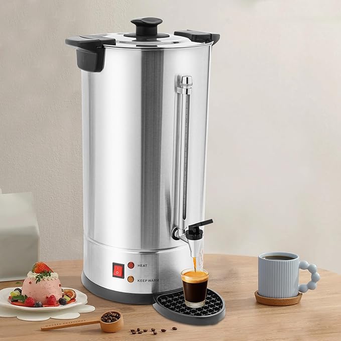 Commercial Electric Coffee Pot Large Capacity Hot Coffee Dispenser Hot Water Urn 25L Hot Water Dispenser for Restaurants Offices Conference Rooms Cafes
