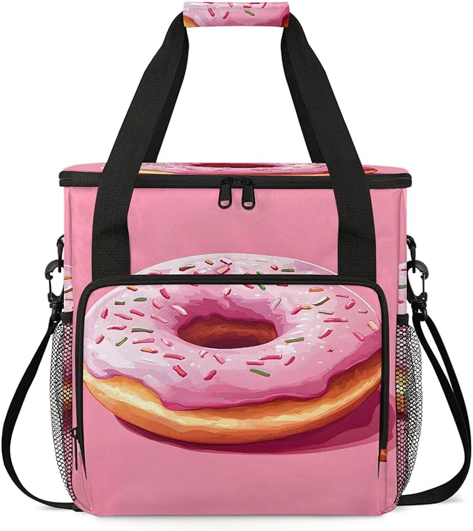Donuts Coffee Maker Travel Bag Food Insulated Grocery Bag Travel Picnic Leakproof Cooler Bags With Shoulder Strap