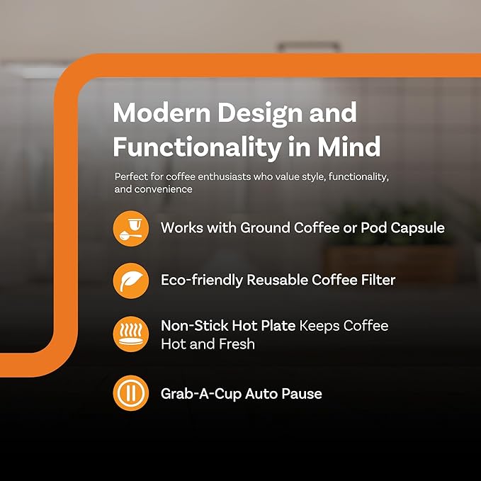2-in-1 Programmable Coffee Maker 12-Cup Pot &amp Single-Serve Pod Black