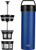 ESPRO P0 Ultralight French Press Coffee Maker for Travel Vacuum Insulated Stainless Steel 16 Ounces Blue
