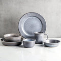 18 Piece Round Stoneware Dinnerware Sets Porcelain Dish Set Service for 4 Ceramic Dinner Plates Set Dishwasher and Microwave Safe Plates and Bowls Sets for 4 Great for Home