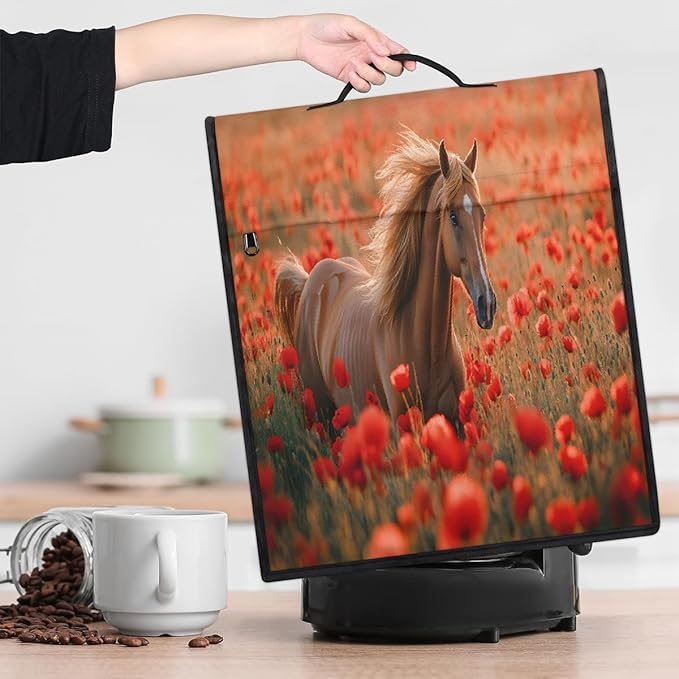 cfpolar Kitchen Aid Mixer Cover Compatible with 6-8 Quarts Animal Horse Red Flower Stand Mixer Cover Kitchen Aid Mixers Accessories Appliance Organizer Bag Dust Covers with Zipper Pocket
