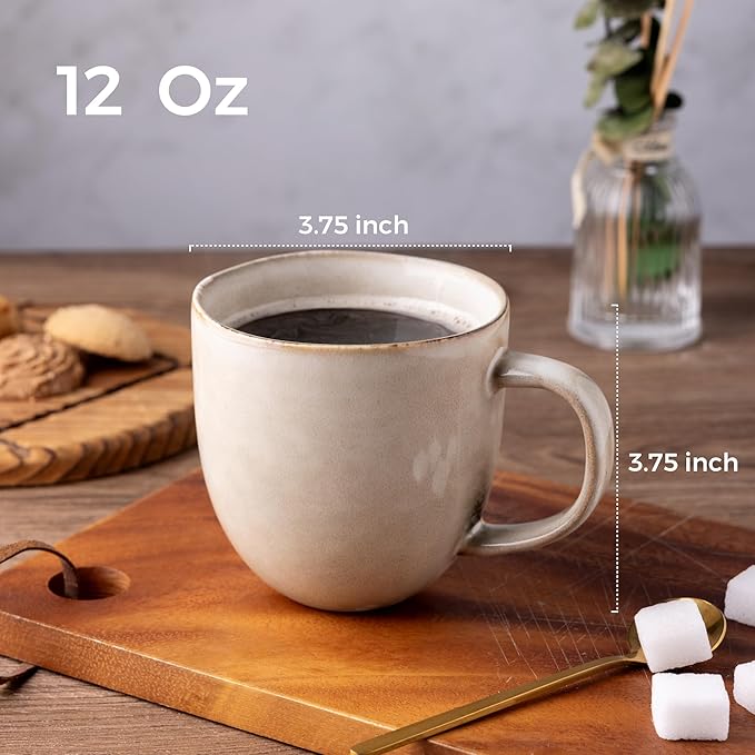 AmorArc 24PCS Ceramic Dinnerware SetsHandmade Reactive Glaze Plates and Bowls SetsHighly Chip and Crack Resistant | Dishwasher &amp Microwave Safe Dishes Set Service for 4 (24pc)