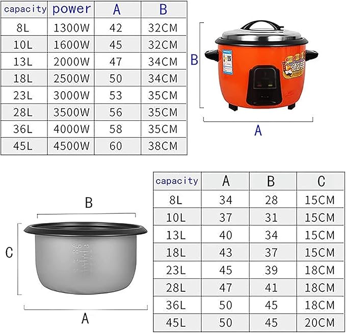 Household Electric Rice Cooker Large Capacity Commercial Rice Cooker For Canteen/Hotel/School Use For 8-70 People(28L)