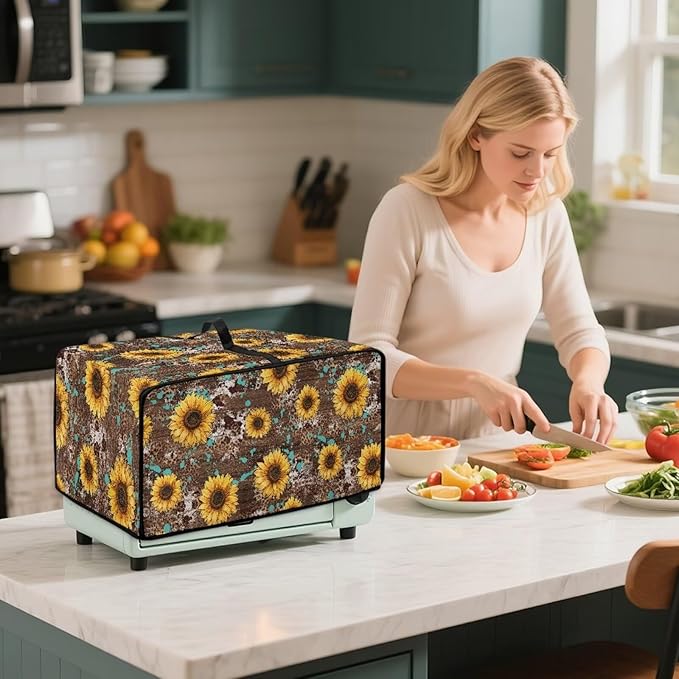 Convection Toaster Oven Cover with Storage Pockets Fits Machines Up to 18.5x14.5x9 Convection Toaster Oven Covers for Family Kitchen Essential Leopard print