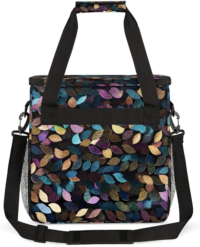 Botanic Feather Coffee Maker Carrying Bag Portable Travel Storage Tote Bag Compatible with K-Mini or K-Mini Plus Single Serve Coffee Brewer Carrying Case with Multiple Pockets &amp Shoulder Strap