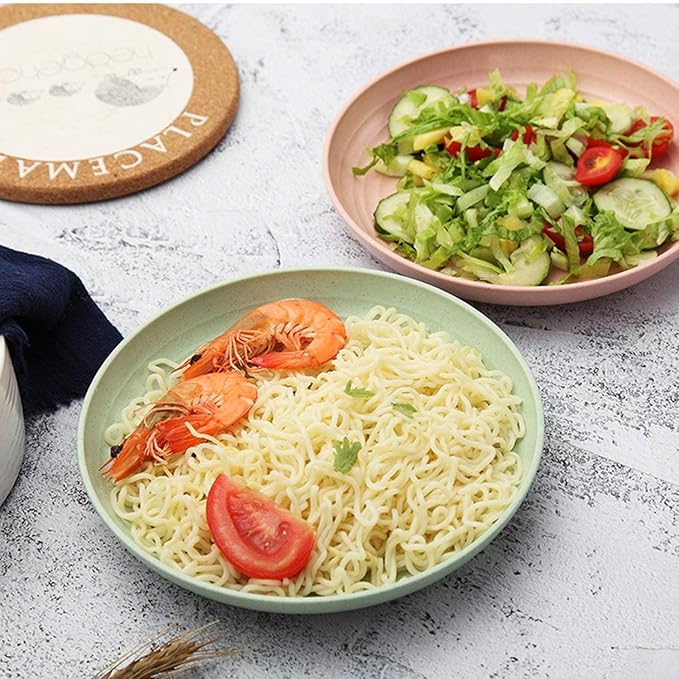 shopwithgreen Wheat Straw Dinnerware Sets for 8 40 PCS Unbreakable Plates and Bowls Sets Reusable Dinner Dishes Set Bowls CupsPlates for Camping Kitchen RV DormDishwasher Microwave Safe