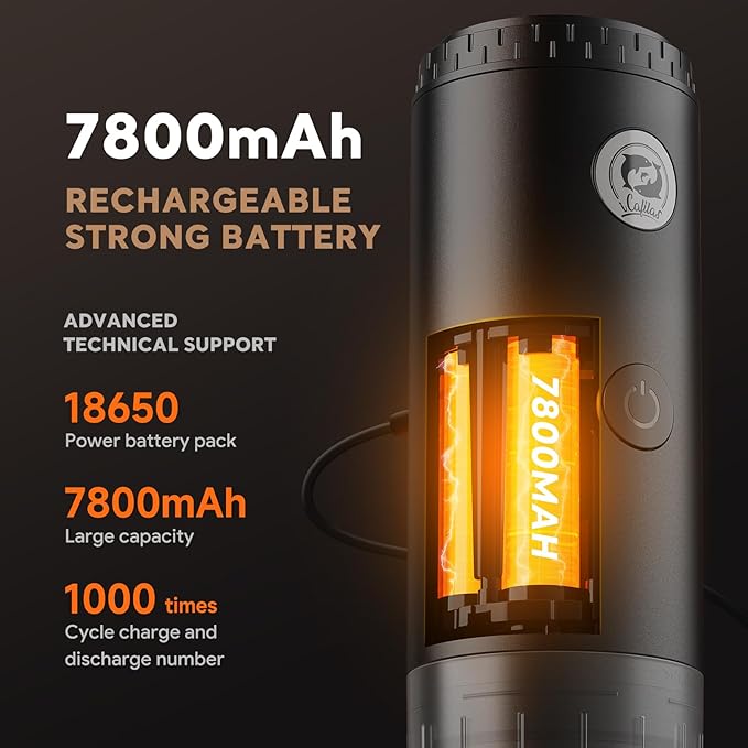 Portable Espresso Maker with Self Heating 19 Bar Electric Travel Coffee Maker for Camping&ampCar 2-in-1 Mini Espresso Machine Compatible with Nespresso Capsules &amp Ground Coffee 7800mAh Battery