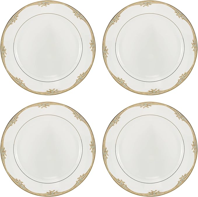 Lenox 897297 British Colonial Bamboo Dinner Plates Set of 4 Service For 4 11.125-Inch Diameter