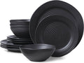 Oneida Black Ridge Piece Dinnerware Set 12 Count Dorm Room Essentials First Apartment