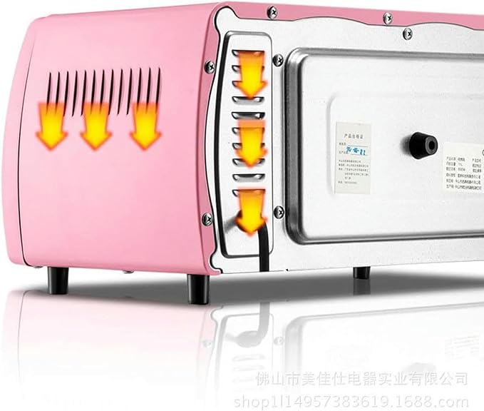 Electric Oven Mini 12L Oven Adjustable Tat Independent Temperature Control in The Upper and Lower Tubes Pink