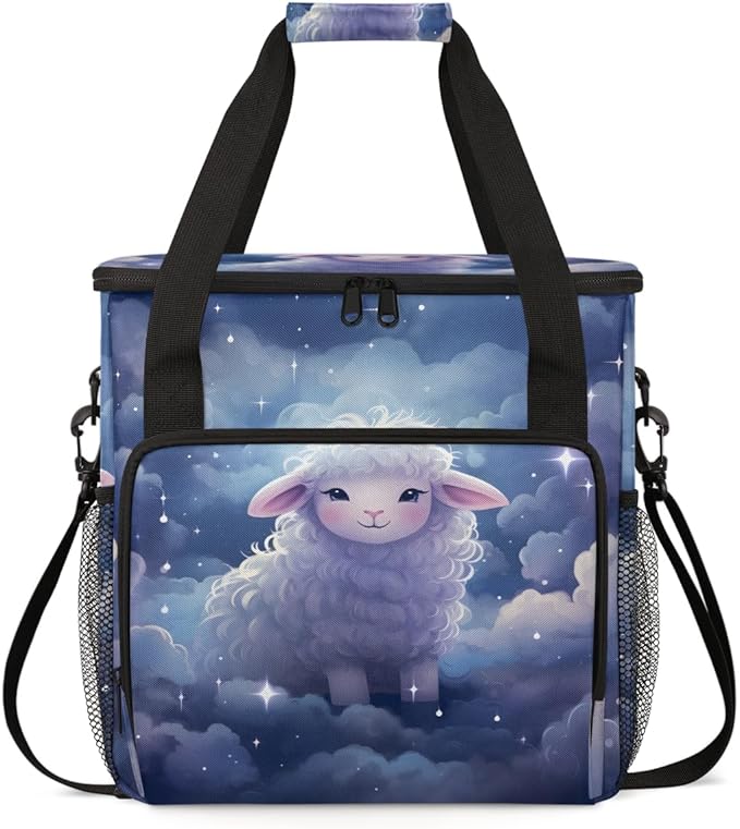 Dream Sheep Coffee Maker Carrying Bag Purple Cloud Travel Storage Bag Compatible with K-Mini or K-Mini Plus Single Serve Coffee Brewer Carrying Case with Multiple Pockets &amp Shoulder Strap