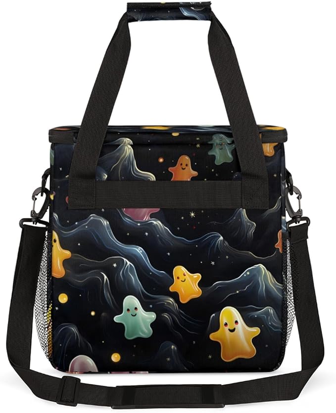 Halloween Ghosts Coffee Maker Carrying Bag Cute Ghosts Travel Storage Bag Compatible with K-Mini or K-Mini Plus Single Serve Coffee Brewer Carrying Case with Multiple Pockets &amp Shoulder Strap