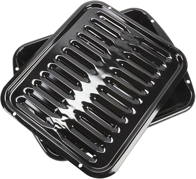 Whirlpool 4396923 Genuine OEM Premium Broiler Pan &amp BLACK+DECKER 2-Slice Toaster T2569B Extra Wide Slots 6 Shade Settings 850 Watts Crub Tray