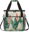 Xmas Tree Coffee Maker Carrying Bag Cute Tree Portable Travel Storage Tote Bag Compatible with K-Mini or K-Mini Plus Single Serve Coffee Brewer Carrying Case with Multiple Pockets &amp Shoulder Str