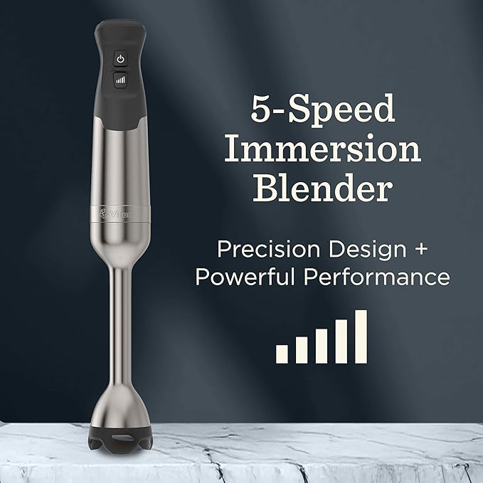 Vitamix 5-Speed Immersion Blender Professional-Grade Hand Blender with 625-Watt Motor and Stainless-Steel Blade Stainless Steel/White