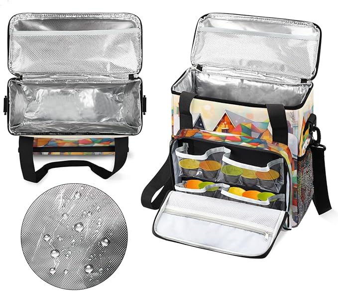 Watercolor Snowman Coffee Maker Carrying Bag Christmas Snowman Travel Storage Bag Compatible with K-Mini or K-Mini Plus Single Serve Coffee Brewer Carrying Case with Pockets &amp Shoulder Strap