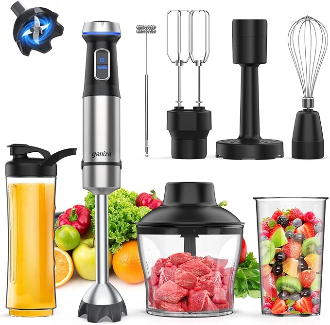 Ganiza GB08 Smoothie Blender and 8 in 1 Hand Blneder