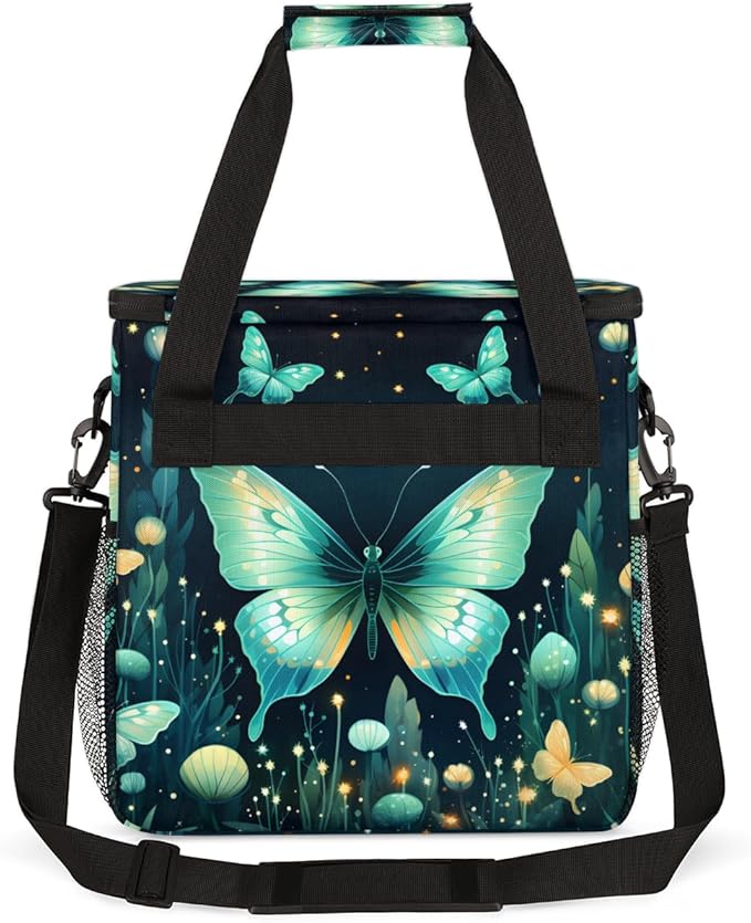 Gothic Butterfly Coffee Maker Carrying Bag Cute Butterfly Travel Storage Bag Compatible with K-Mini or K-Mini Plus Single Serve Coffee Brewer Carrying Case with Multiple Pockets &amp Shoulder Strap