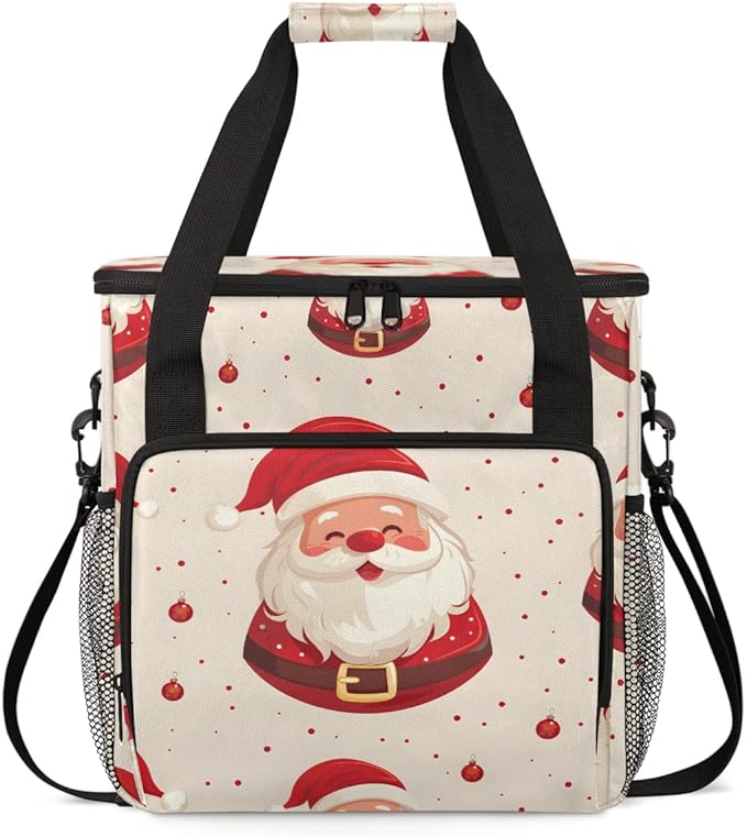 Mystical Santa Claus Coffee Maker Carrying Bag Colorful Santa Claus Travel Storage Bag Compatible with K-Mini or K-Mini Plus Single Serve Coffee Brewer Carrying Case with Pockets &amp Shoulder Stra