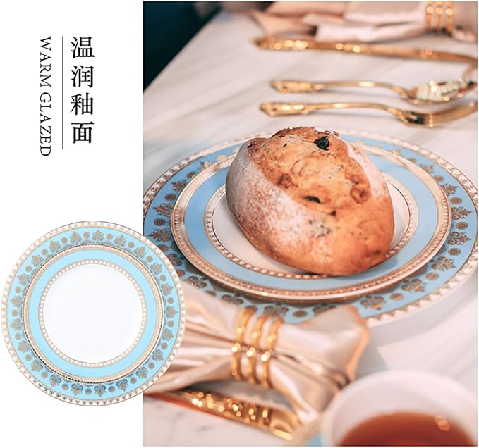 24-piece bone china dinnerware sets dish set for 6 round plates bone china dinner plate set lightweight for housewarming party daily use plates and cups set dishwasher safe