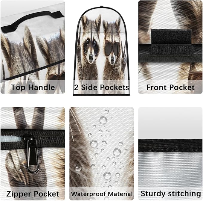cfpolar Kitchen Aid Mixer Cover Compatible with 6-8 Quarts Animal Cute Raccoon Stand Mixer Cover Kitchen Aid Mixers Accessories Appliance Organizer Bag Dust Covers with Zipper Pocket
