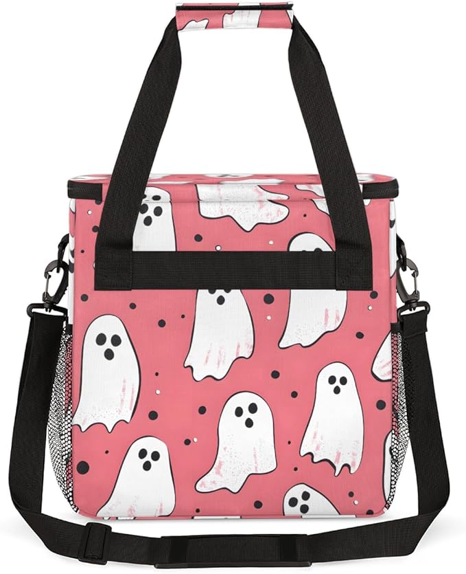 Spooky Ghosts Coffee Maker Carrying Bag Mystical Ghosts Travel Storage Bag Compatible with K-Mini or K-Mini Plus Single Serve Coffee Brewer Carrying Case with Multiple Pockets &amp Shoulder Strap