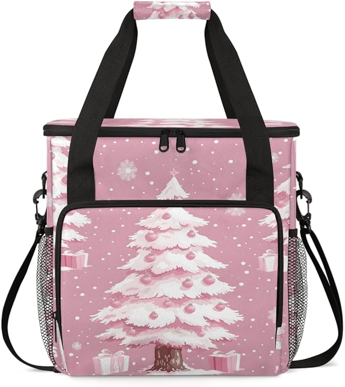 Cartoon Tree Coffee Maker Carrying Bag Christmas Gift Travel Storage Bag Compatible with K-Mini or K-Mini Plus Single Serve Coffee Brewer Carrying Case with Multiple Pockets &amp Shoulder Strap