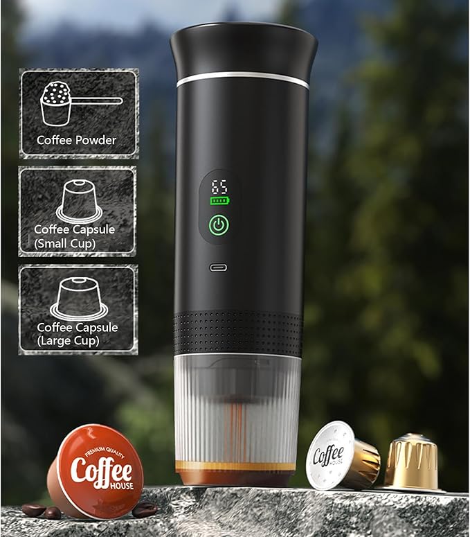 Fast Heating Cordless Coffee Machine 7500mAh Water Tanks USB Charging Suitable for Espresso Cappuccino Outdoor Home Use Digital Coffee Machine
