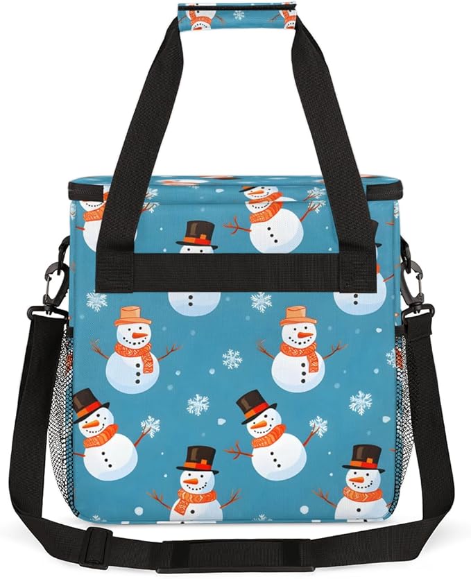 Christmas Snowman Coffee Maker Carrying Bag Gothic Snowman Travel Storage Bag Compatible with K-Mini or K-Mini Plus Single Serve Coffee Brewer Carrying Case with Multiple Pockets &amp Shoulder Stra